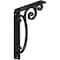 Ekena Millwork Avery Wrought Iron Bracket, (Single center brace), Powder Coated Black 1 1/2"W x 7 1/2"D x 10"H BKTM01X07X10SAV - alternate 1